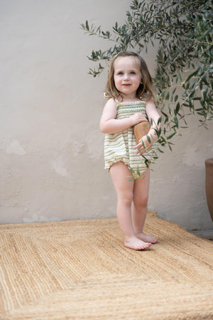 EDA ROMPER - GREEN STRIPES - KOKORI Kids