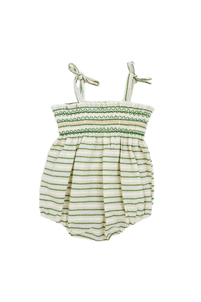 EDA ROMPER - GREEN STRIPES - KOKORI Kids