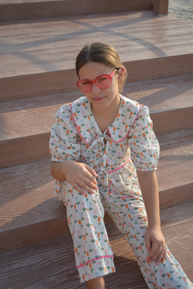 GAIA BLOUSE - TULIPS PATTERN - KOKORI Kids