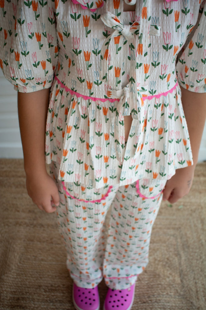 GAIA TROUSERS - TULIPS PATTERN - KOKORI Kids