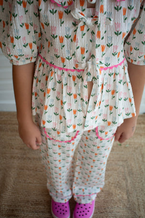 GAIA TROUSERS - TULIPS PATTERN - KOKORI Kids