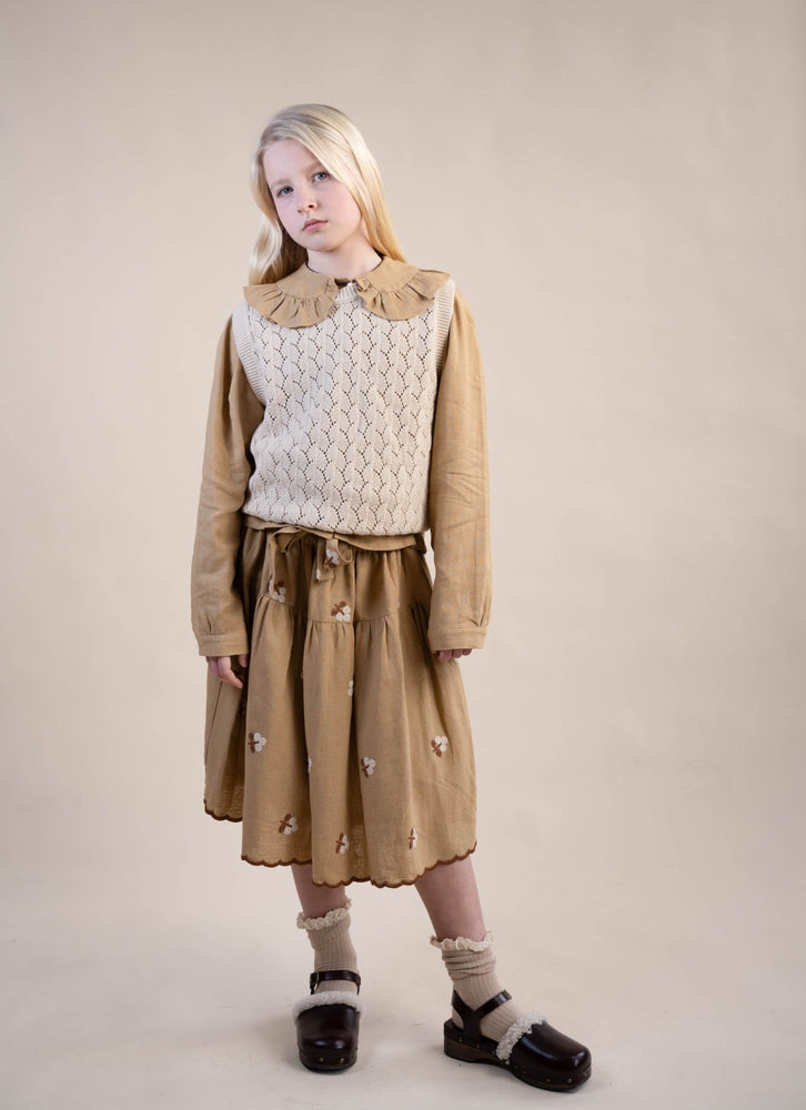 GIRLS BLOUSE - ZOE BLOUSE CARAMEL - KOKORI Kids