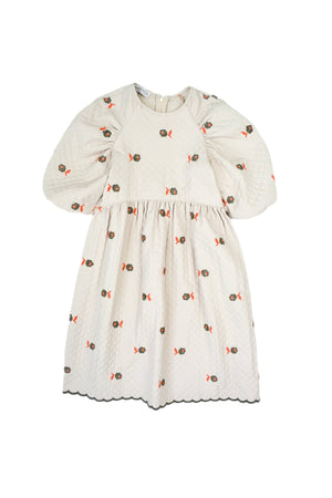 Girls Dress, Vivian Ivory - Green Roses - KOKORI Kids