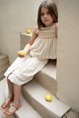 OLIVIA SKIRT NATURAL - RAINBOW STRIPES - KOKORI Kids