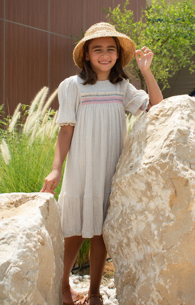 PELIN DRESS - LAVENDER GREY - KOKORI Kids