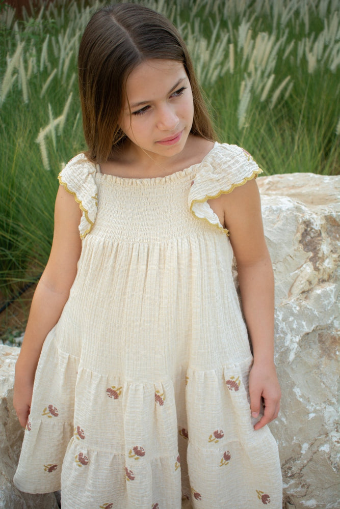 ZOE DRESS - BUTTERMILK - KOKORI Kids